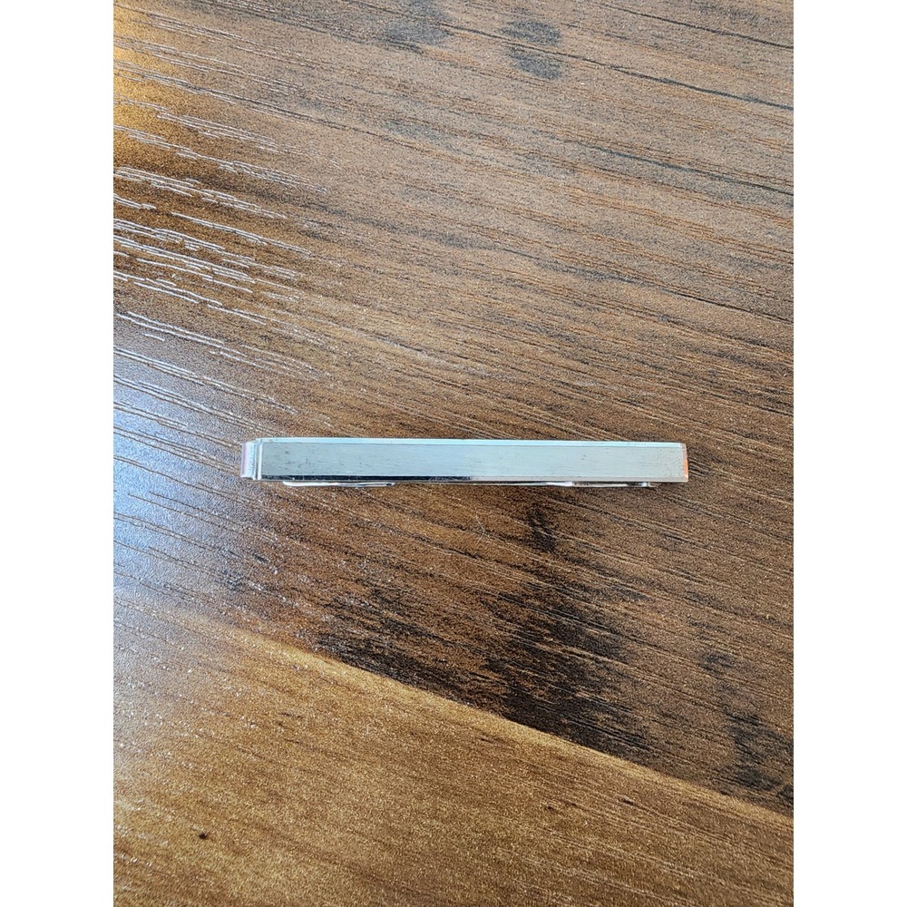 Vintage La Mode Sterling Silver Minimalist Bar Tie Clip Mens Silver Dapper MCM